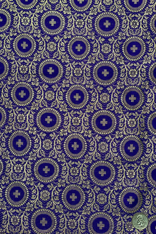 Royal Purple/Gold Silk Brocade JV-1522 Fabric