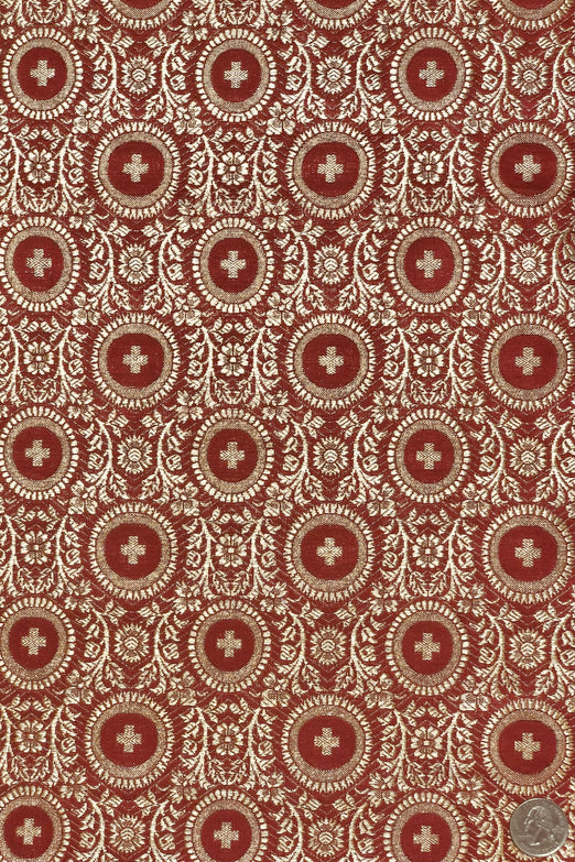 Red Gold Silk Brocade JV-1522/2 Fabric