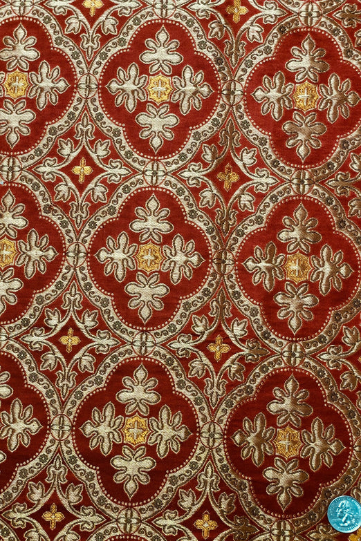 Red Gold Silk Brocade JV-1523/1 Fabric