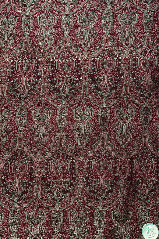 Red Sangria Silk Brocade JV-1527 Fabric