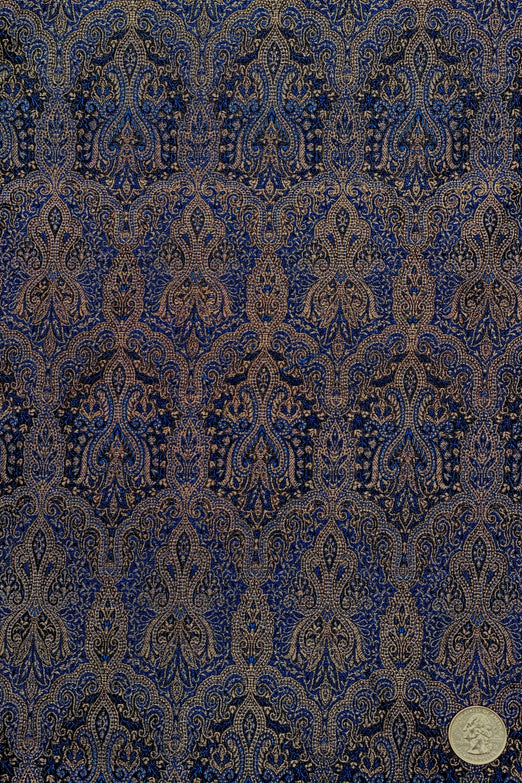 Blue/Gold Silk Brocade JV-1527/2 Fabric