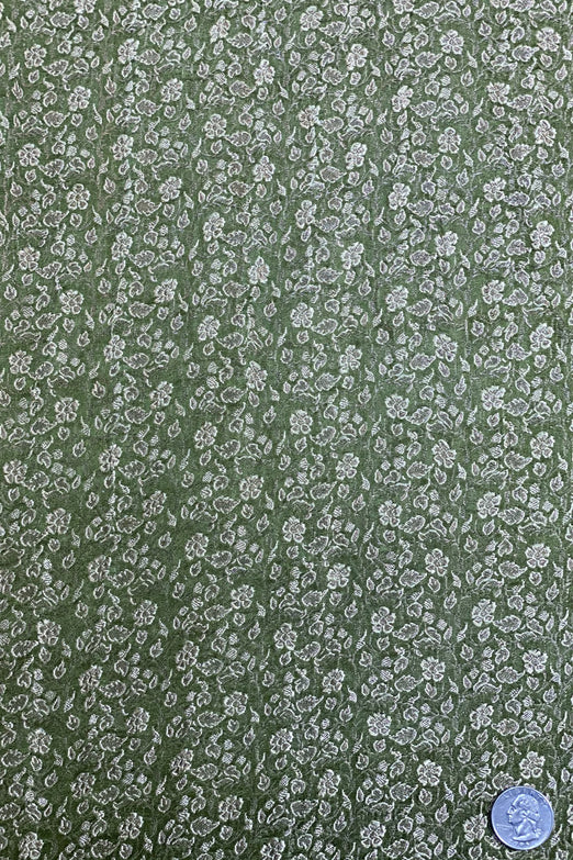 Turtle Green/Antique Gold Silk Brocade JV-1556/09 Fabric