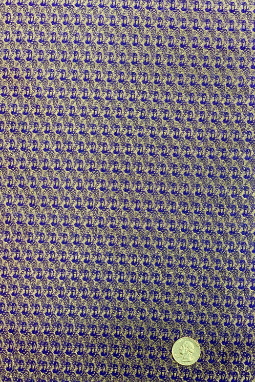 Royal Purple/Gold Silk Brocade JV-1561/1 Fabric