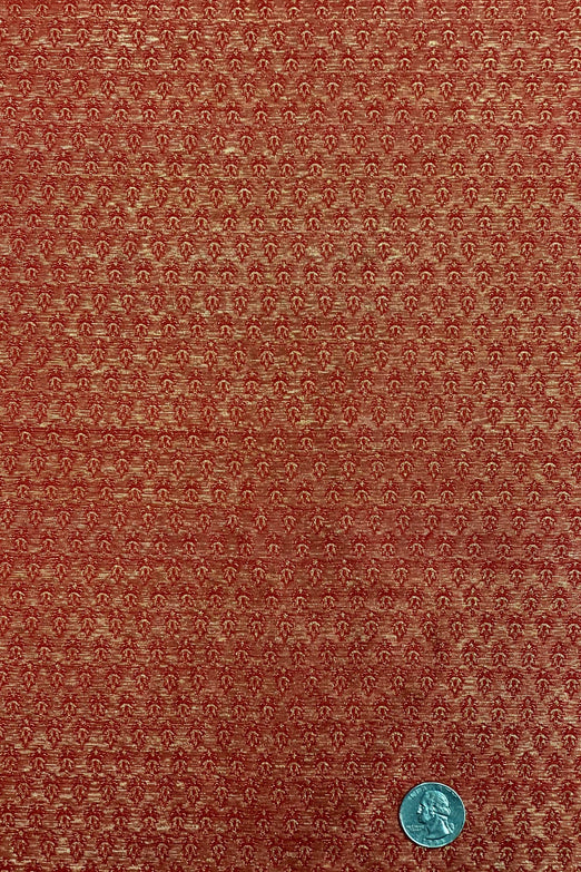 Red-Orange/Gold Silk Brocade JV-1565 Fabric