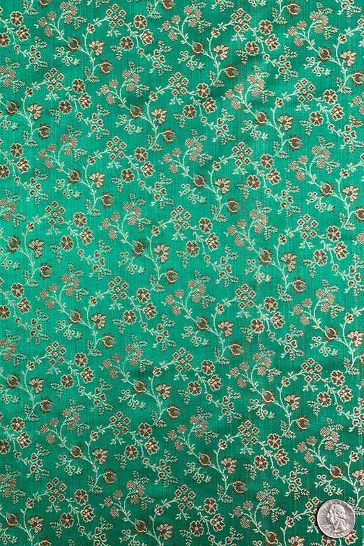 Golf Green/Burgundy Silk Brocade JV-1577/1 Fabric