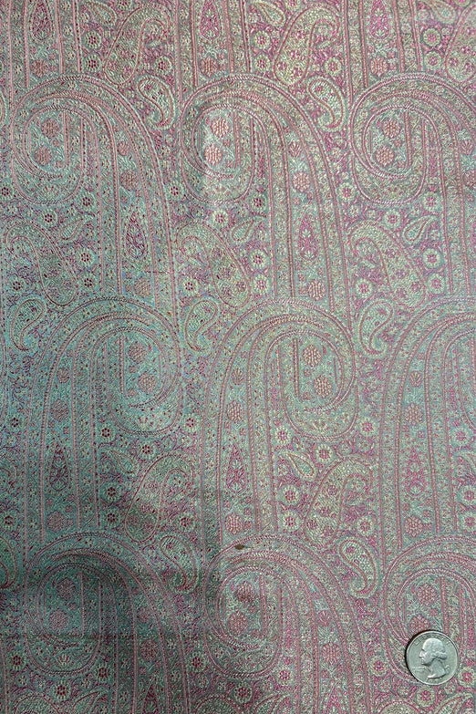 Pink Aqua Silk Brocade JV-1586 Fabric