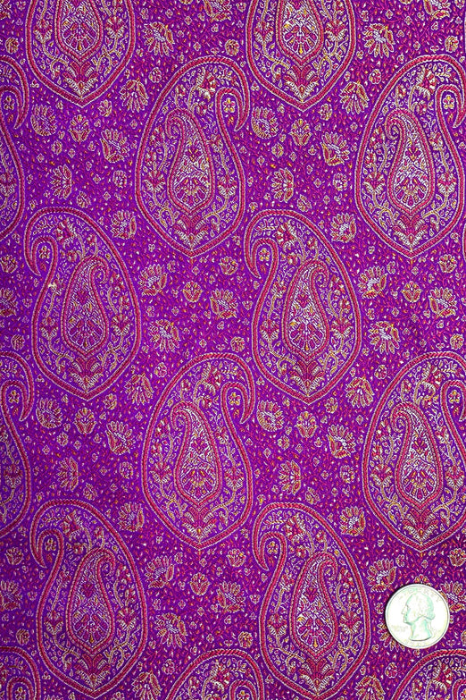 Purple Silk Brocade JV-1589 Fabric