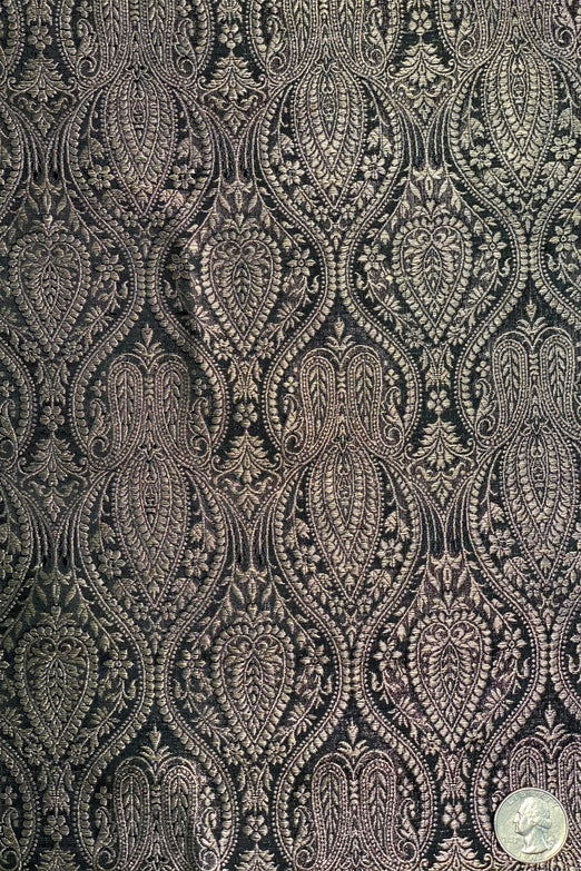 Black Gold Silk Brocade JV-1590 Fabric