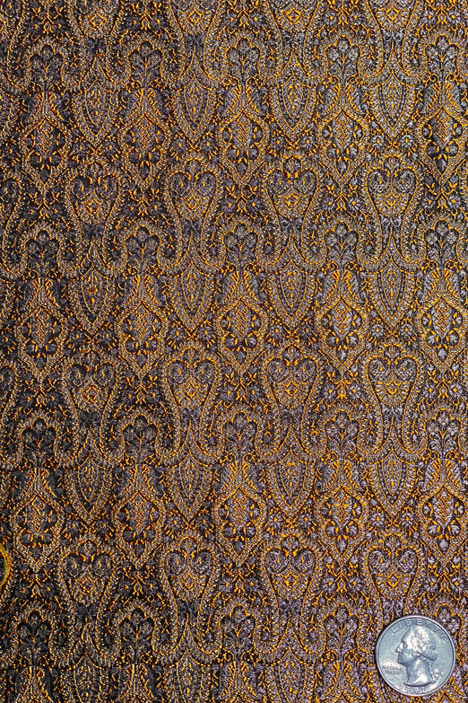 Black Gold Silk Brocade JV-1591 Fabric