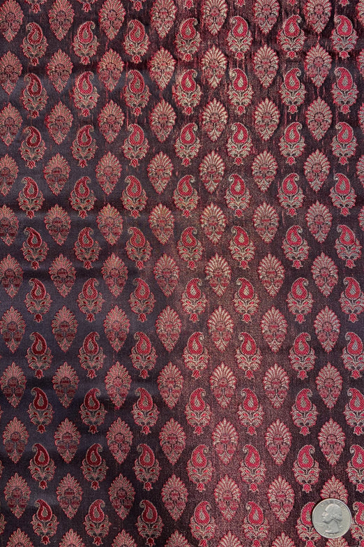 Burgundy Silk Brocade JV-1593 Fabric
