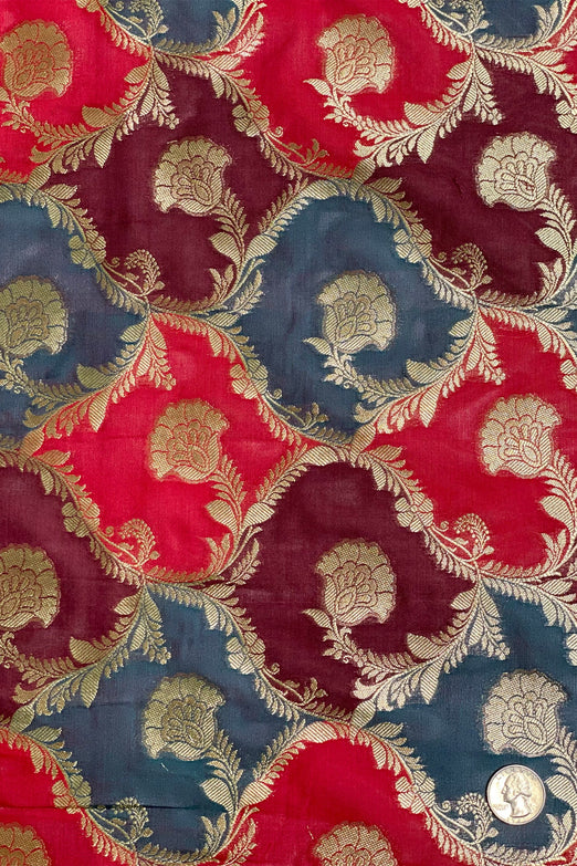 Multicolor Silk Brocade JV-1597 Fabric