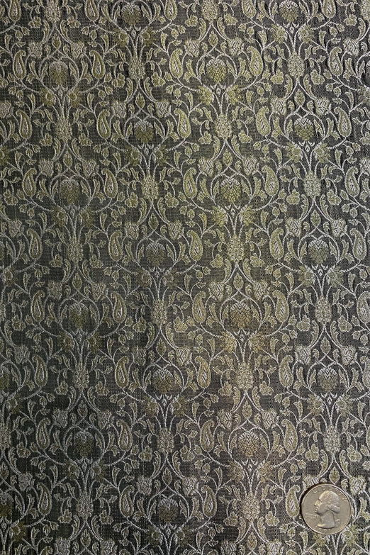Olive Silk Brocade JV-1606 Fabric