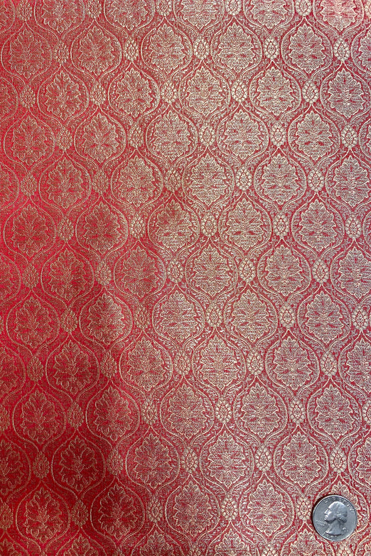 Red Gold Silk Brocade JV-1607 Fabric