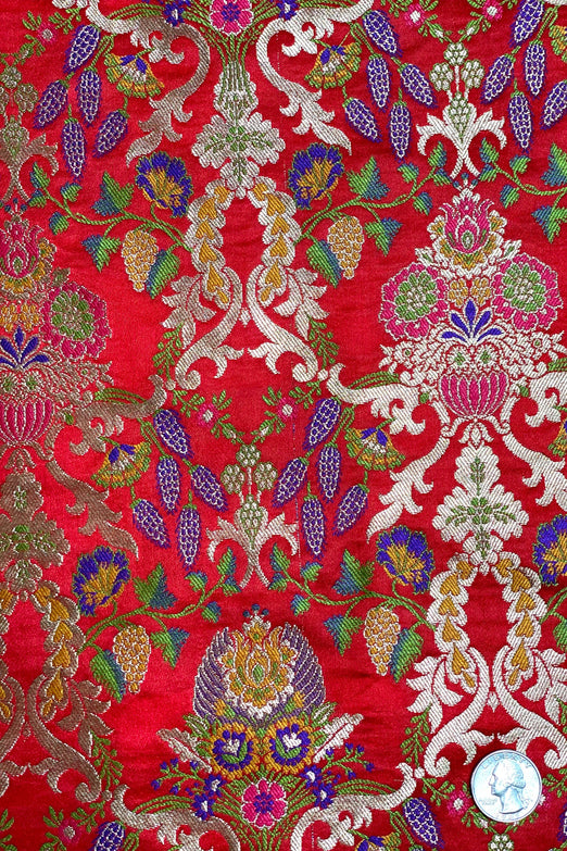 Red Silk Brocade JV-1618 Fabric