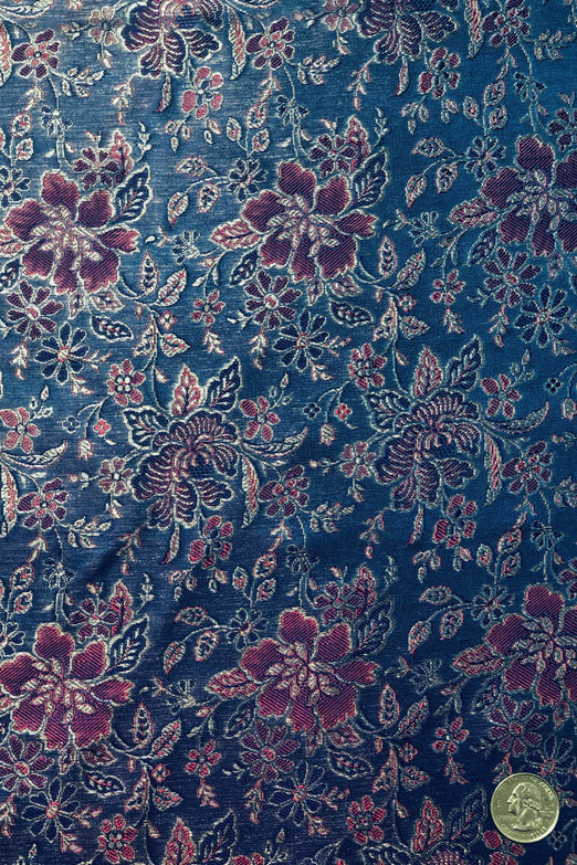 Pacific Blue Silk Brocade JV-1489 Fabric