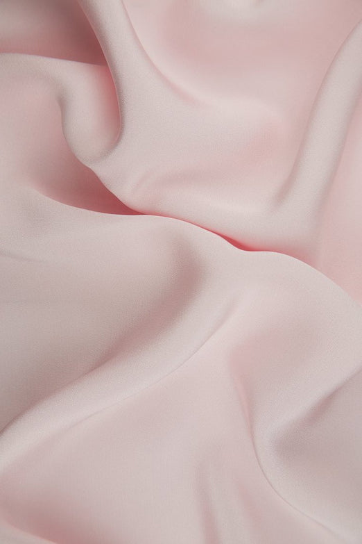 Baby Pink Silk 4-Ply Crepe Fabric
