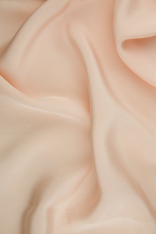 Peachy Pink Silk 4-Ply Crepe Fabric