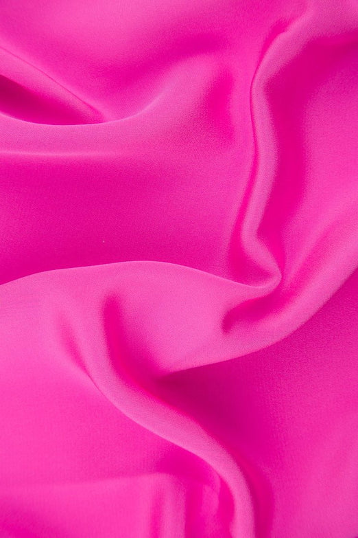 Bubblegum Pink Silk 4-Ply Crepe Fabric