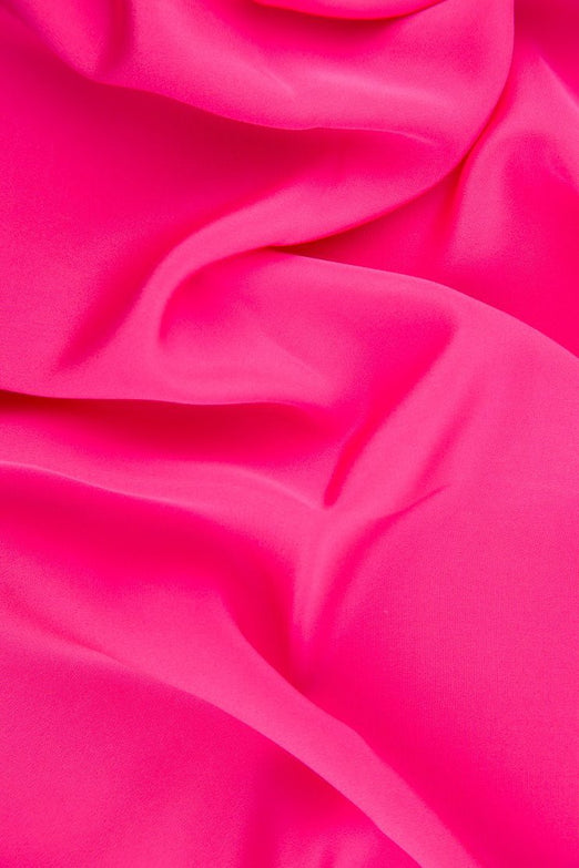 Hot Pink Silk 4-Ply Crepe Fabric