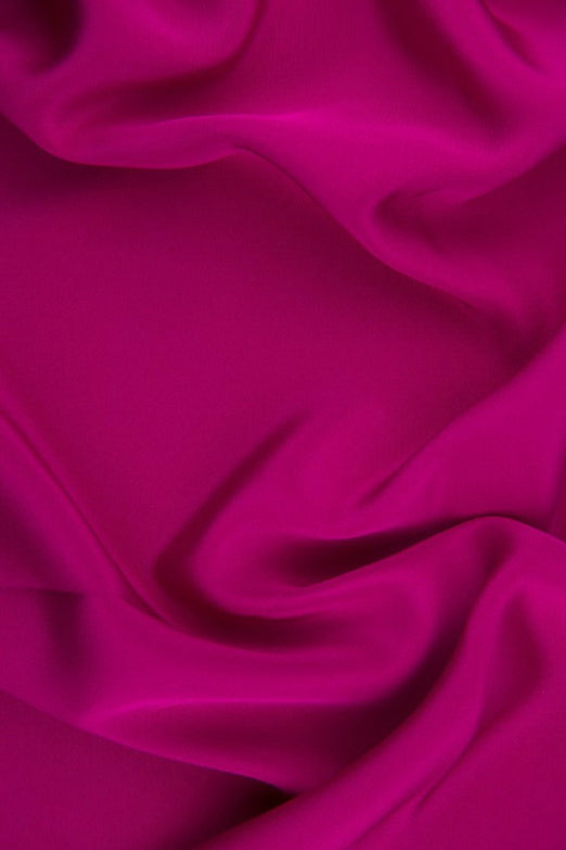 Dark Fuchsia Silk 4-Ply Crepe Fabric
