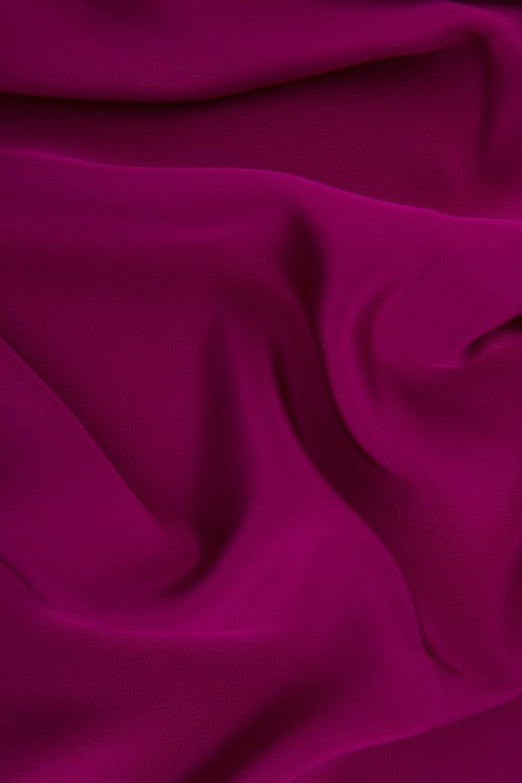 Dark Rose Silk 4-Ply Crepe Fabric