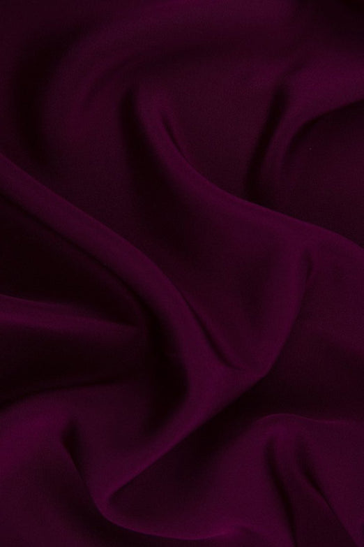 Magenta Purple Silk 4-Ply Crepe Fabric