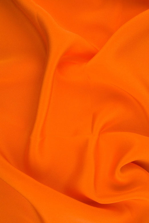Persimmon Orange Silk 4-Ply Crepe Fabric