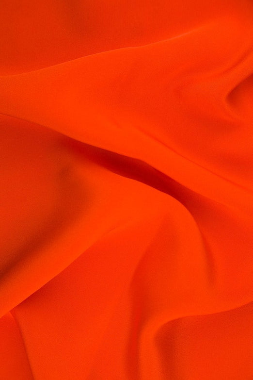 Red Orange Silk 4-Ply Crepe Fabric