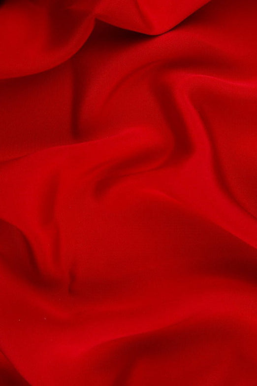 Scarlet Red Silk 4-Ply Crepe Fabric