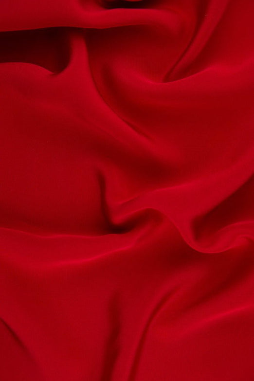 Chinese Red Silk 4-Ply Crepe Fabric