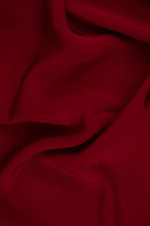Lipstick Red Silk 4-Ply Crepe Fabric