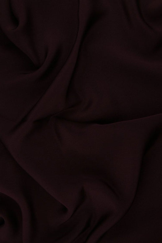 Dark Maroon Silk 4-Ply Crepe Fabric