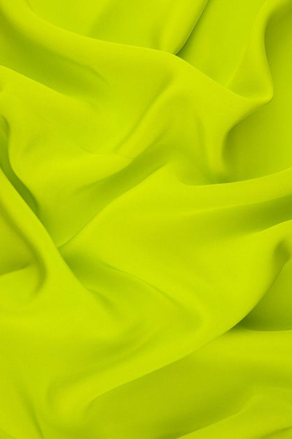 Chartreuse Silk 4-Ply Crepe Fabric By The Yard