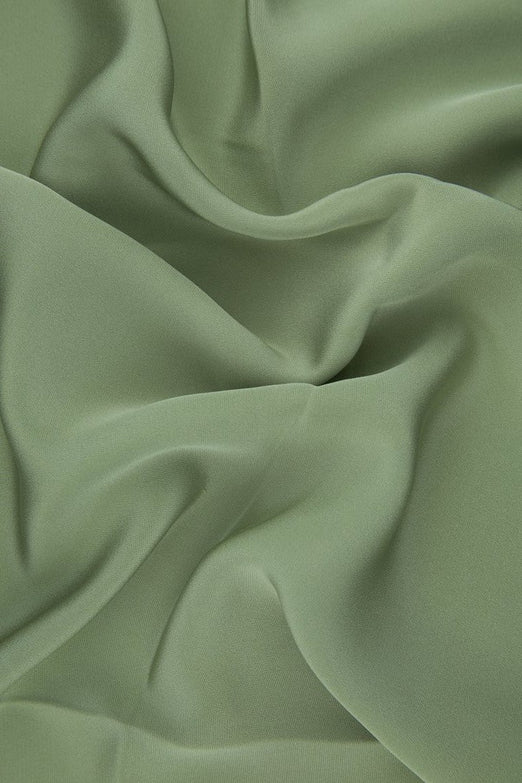 Olive Green Silk 4-Ply Crepe Fabric