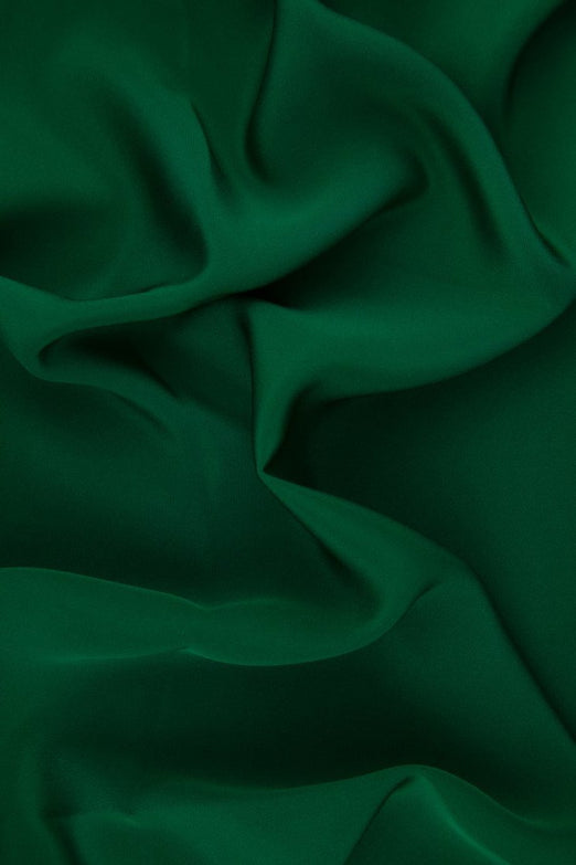 Hunter Green Silk 4-Ply Crepe Fabric
