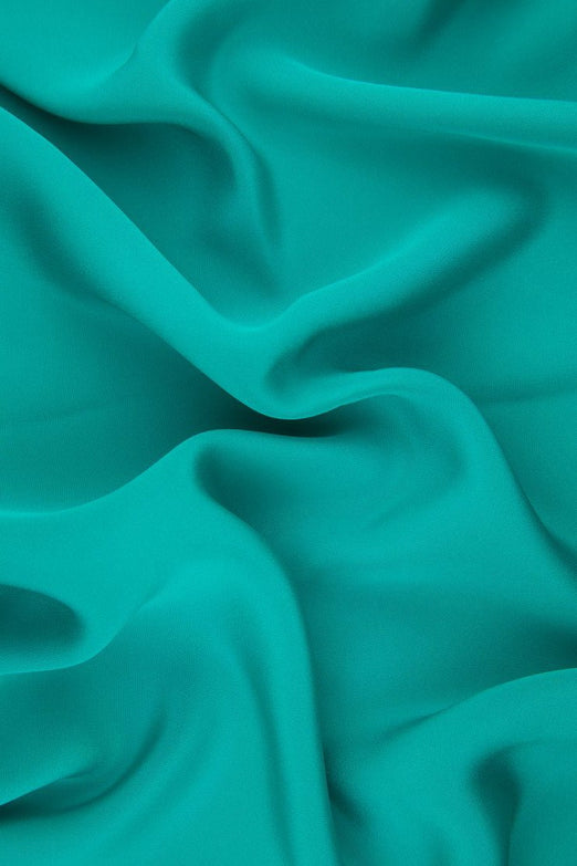 Caribbean Green Silk 4-Ply Crepe Fabric