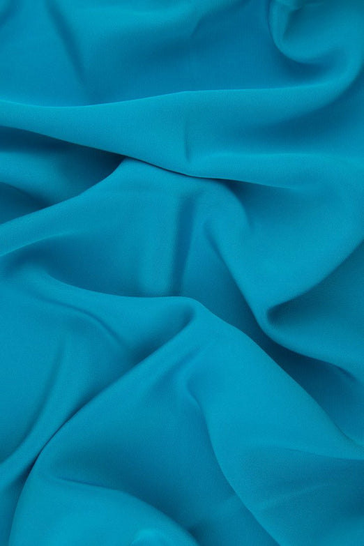 Turquoise Silk 4-Ply Crepe Fabric