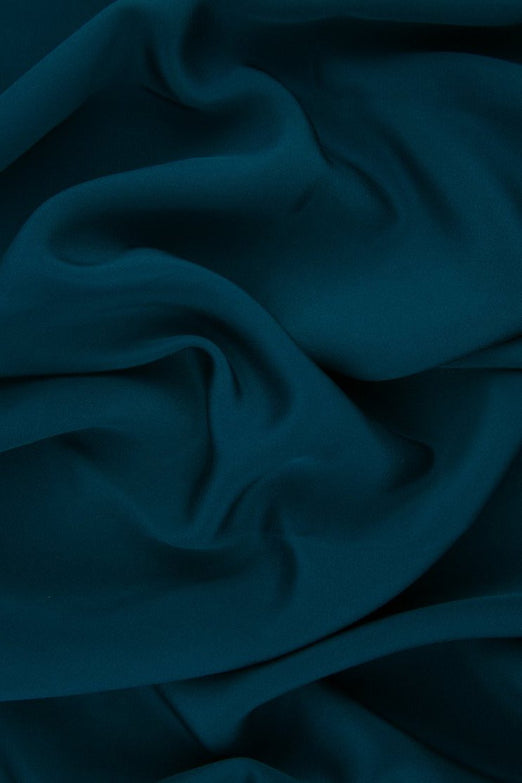 Teal Silk 4-Ply Crepe Fabric