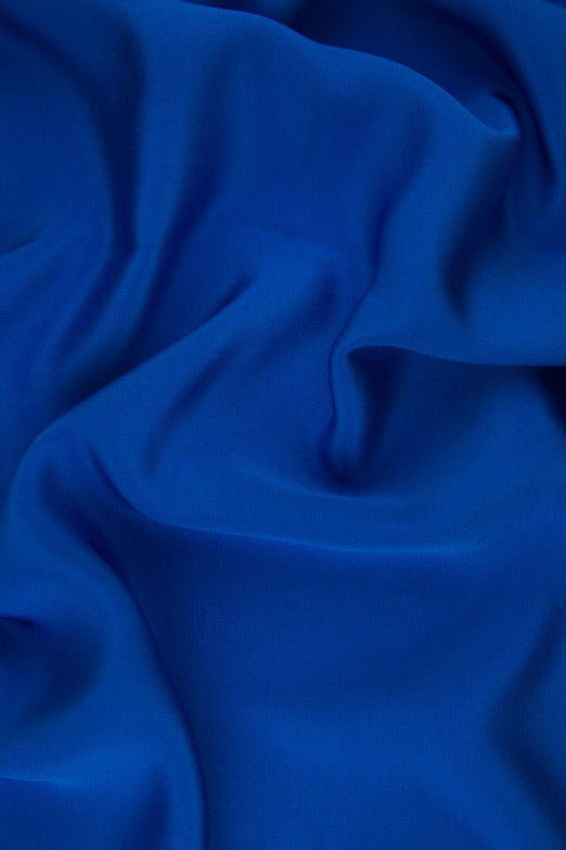 Cobalt Blue Silk 4-Ply Crepe Fabric