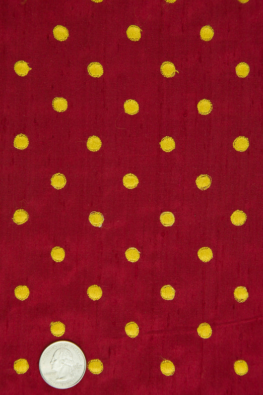 Embroidered Dupioni Silk MED-024-1A Fabric