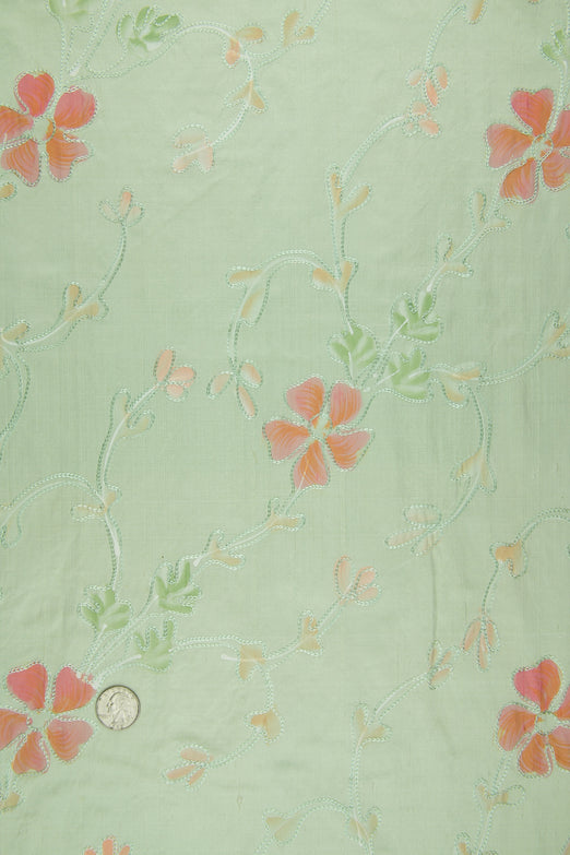 Embroidered Dupioni Silk MED-050/3 Fabric