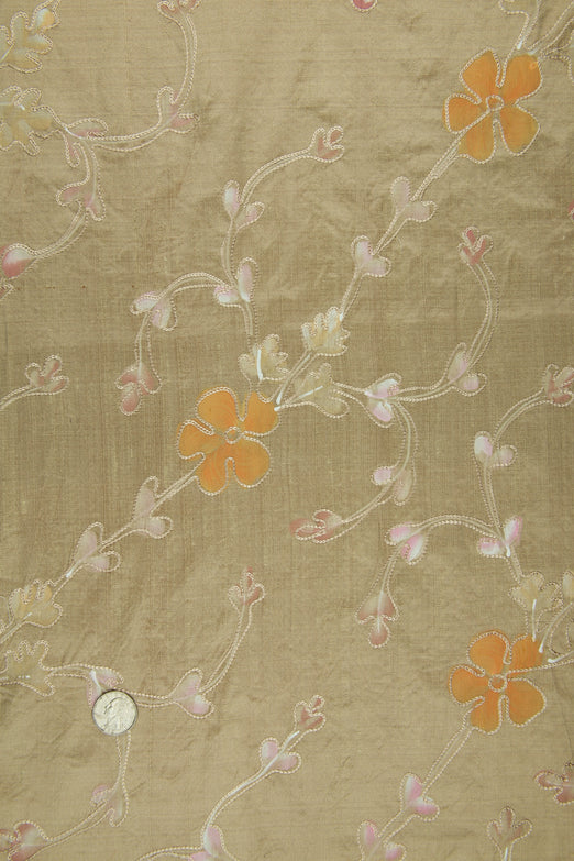 Embroidered Dupioni Silk MED-050/4 Fabric