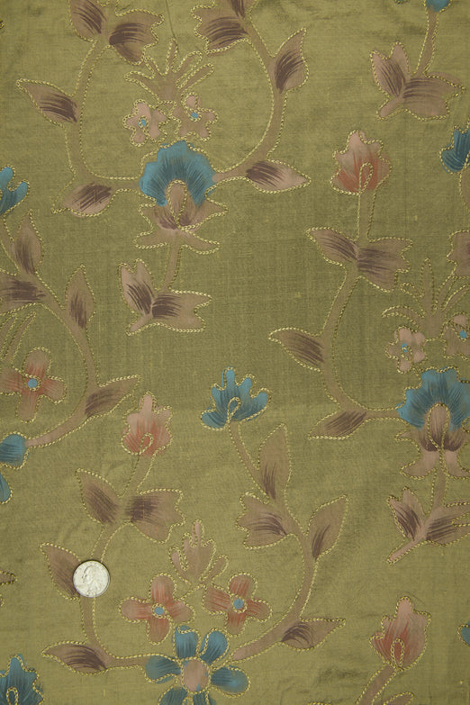 Embroidered Dupioni Silk MED-073/5 Fabric
