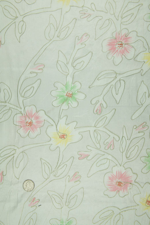 Embroidered Dupioni Silk MED-080 Fabric