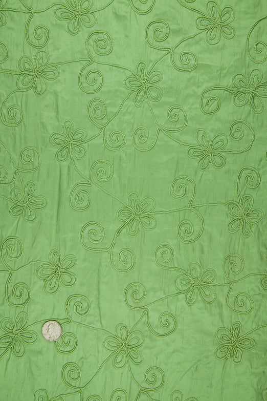 Embroidered Dupioni Silk MED-083 Fabric