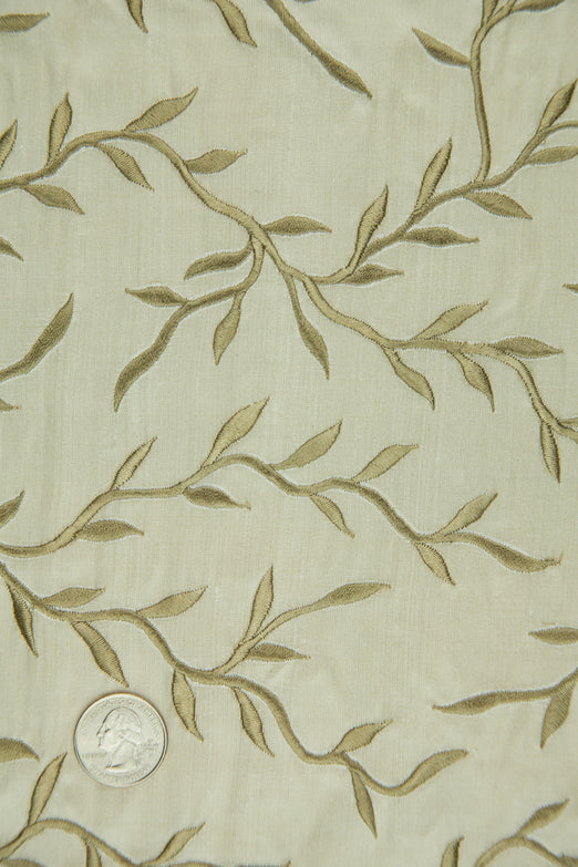 Embroidered Dupioni Silk MED-086-1 Fabric