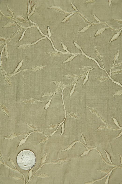 Embroidered Dupioni Silk MED-086-17 Fabric
