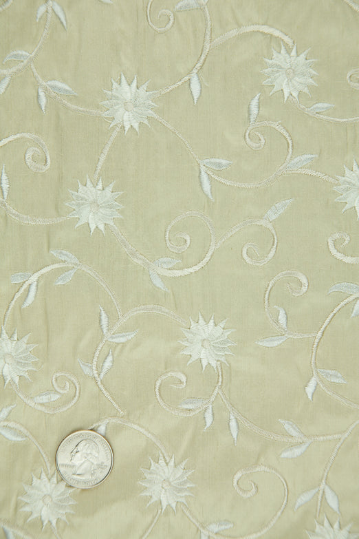 Embroidered Dupioni Silk MED-102/1 Fabric