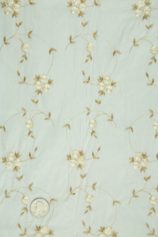 Embroidered Dupioni Silk MED-127/2 Fabric