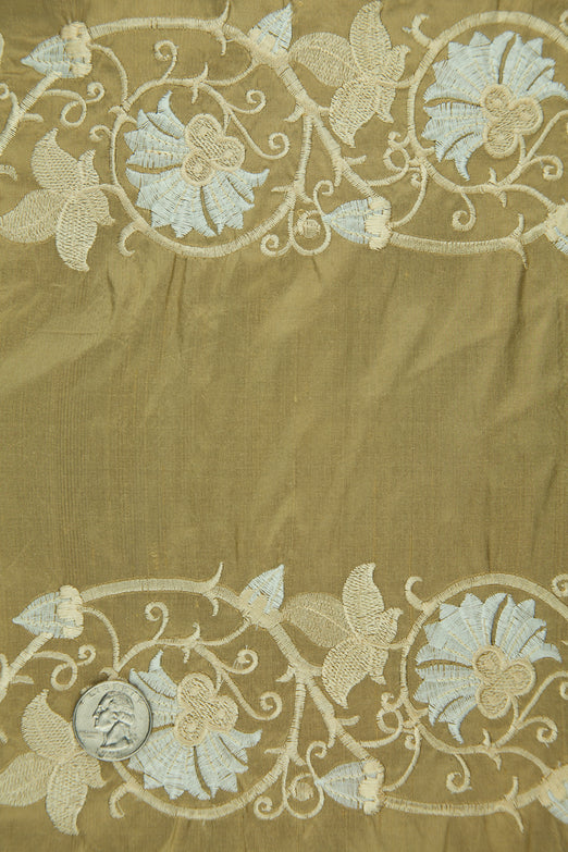 Embroidered Dupioni Silk MED-133/4 Fabric
